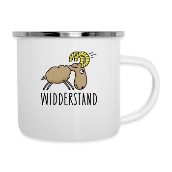Widder Widerstand Rebell - Emaille-Tasse - Weiß - Rechts