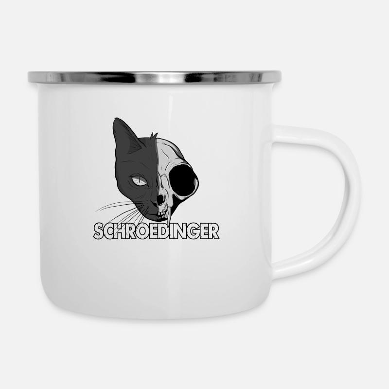 Le chat de Schrödinger - Tasse émaillée - blanc