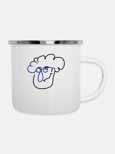 Egon tête de nom - Tasse émaillée - blanc