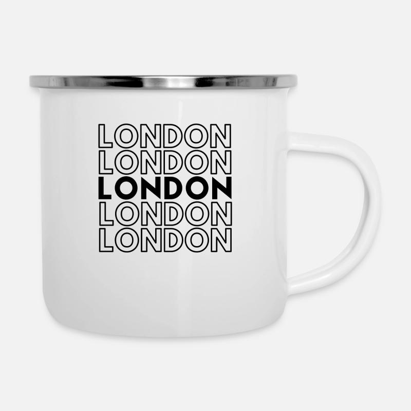 London - Emaille-Tasse - Weiß