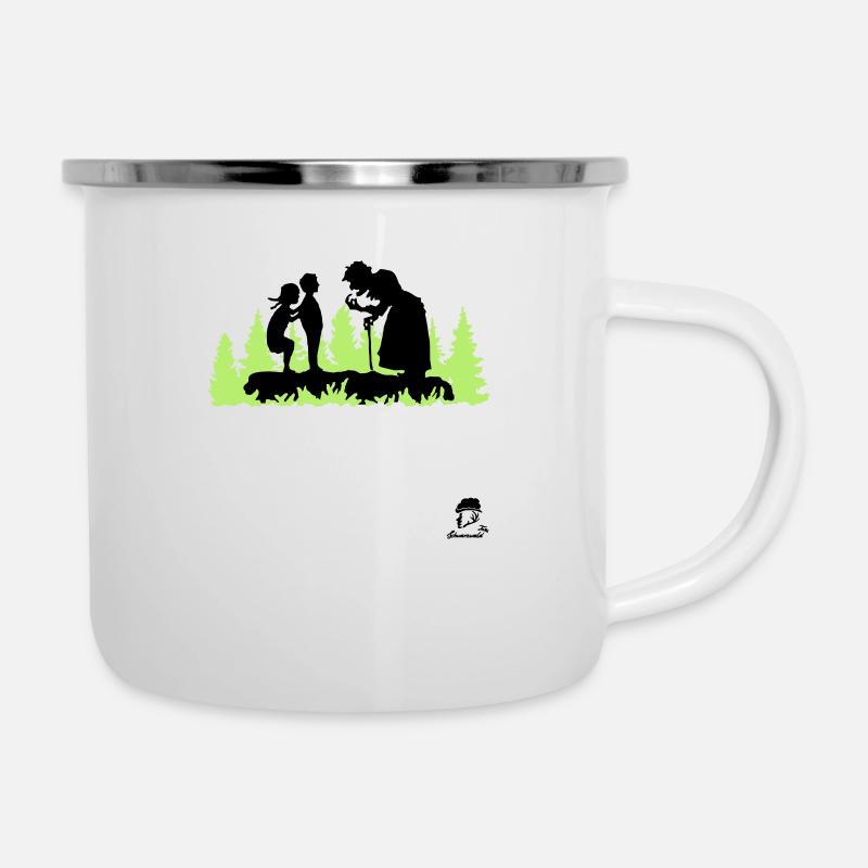 Hänsel und Gretel im Hexenwald - Emaille-Tasse - Weiß