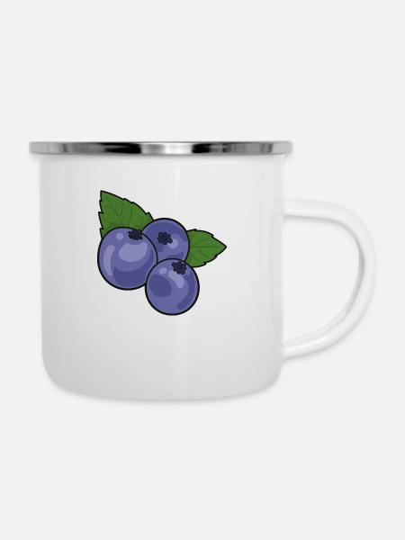 Blaubeere Heidelbeere - Emaille-Tasse - Weiß