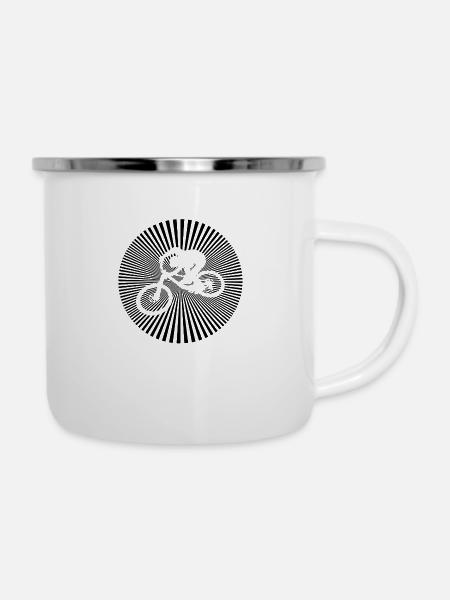Bike - Emaille-Tasse - Weiß