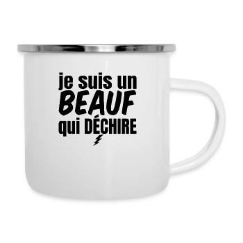 beauf qui déchire - Tasse émaillée - blanc - Droite
