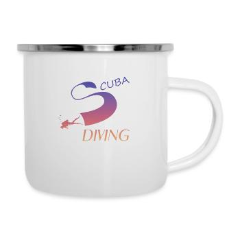 Scuba Diving - Emaille-Tasse - Weiß - Rechts
