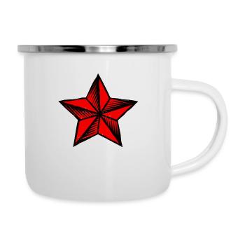 Étoile rouge - Tasse émaillée - blanc - Droite