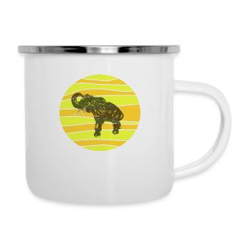 Noble elephant in typical African look. - Camper Mug - white - Right