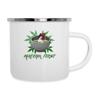 Asiatisches Japanischer Tee Matcha Tea I Geschenk - Emaille-Tasse - Weiß - Rechts