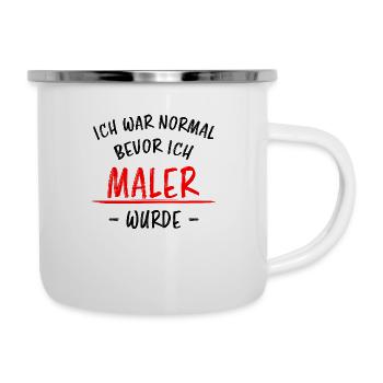 Maler Lustiger Spruch Meister Lackierer Geschenk - Emaille-Tasse - Weiß - Rechts