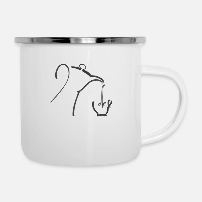 Kaffee - Emaille-Tasse - Weiß