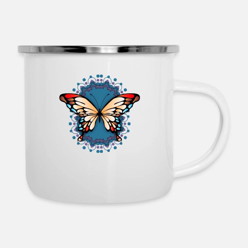 Papillon - Tasse émaillée - blanc