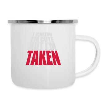 citation mignonne mais prise - Tasse émaillée - blanc - Droite