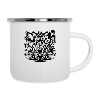 Triathlon Tribal - Tasse émaillée - blanc - Droite
