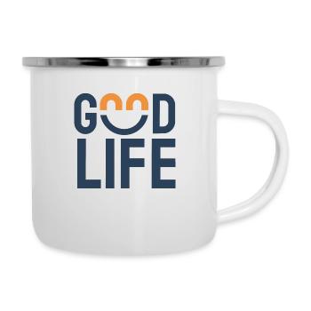Gutes Leben - Emaille-Tasse - Weiß - Rechts