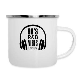 Nur 90's R&B Vibes - Neunziger 1990 Musik - Emaille-Tasse - Weiß - Rechts