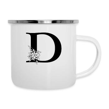 Buchstabe D - Emaille-Tasse - Weiß - Rechts