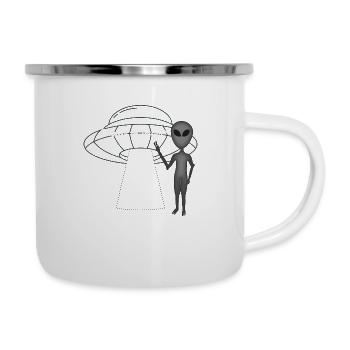 étranger - Tasse émaillée - blanc - Droite