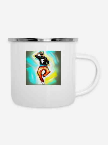 Hip Hop Tänzer - Emaille-Tasse - Weiß
