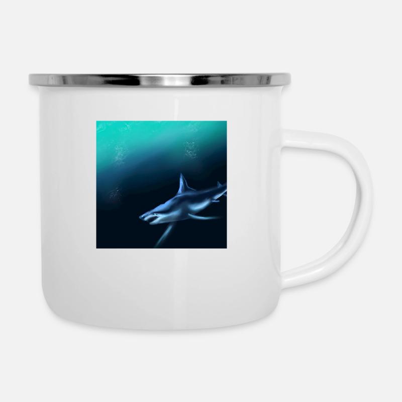 Hai - Emaille-Tasse - Weiß