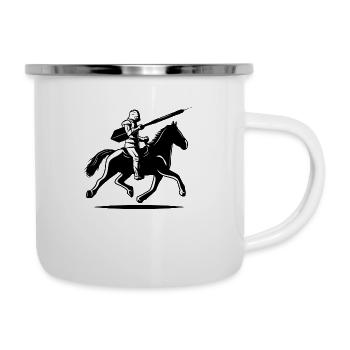Cavalier de fléchettes - Tasse émaillée - blanc - Droite