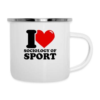 J’adore la sociologie du sport - Tasse émaillée - blanc - Droite