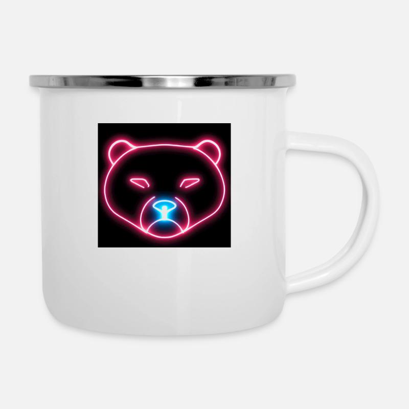 Bär - Emaille-Tasse - Weiß