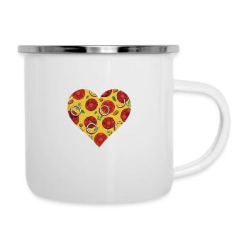 I Love Pizza Hearth - Emaille-Tasse - Weiß - Rechts