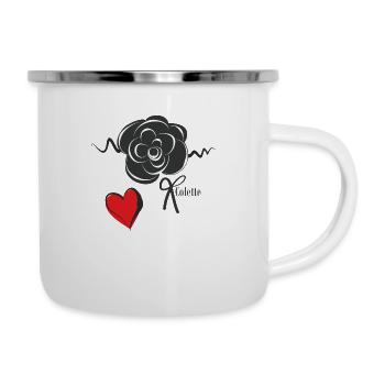 Colette Blume - Emaille-Tasse - Weiß - Rechts