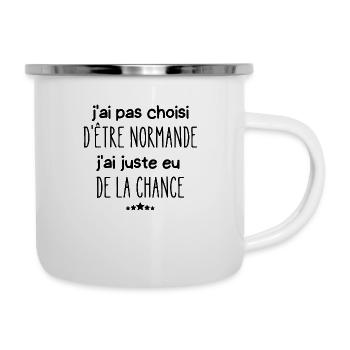 j'ai pas choisi d'être normande - Tasse émaillée - blanc - Droite