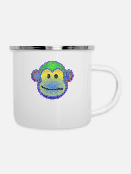 Funky monkey - Emaille-Tasse - Weiß