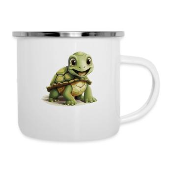 petite tortue - Tasse émaillée - blanc - Droite