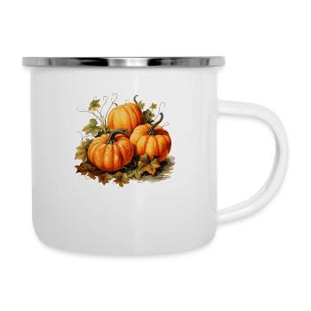 Kürbisse - Emaille-Tasse - Weiß - Rechts