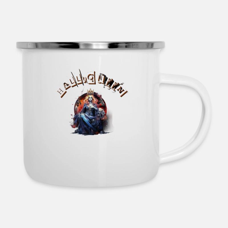 Hallo Queen Halloween - Emaille-Tasse - Weiß
