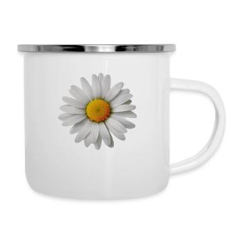 marguerite, fleur, printemps, été, jardin, - Tasse émaillée - blanc - Droite