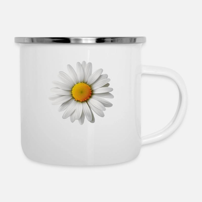 marguerite, fleur, printemps, été, jardin, - Tasse émaillée - blanc
