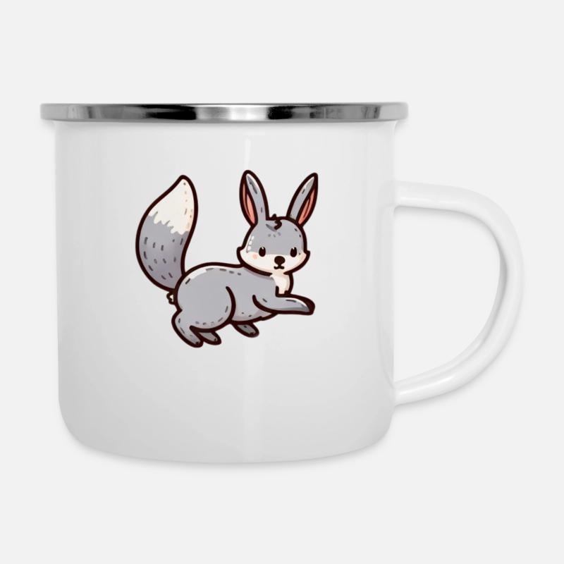 Lapin mignon - Tasse émaillée - blanc