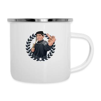 Rieser Grantler // Illustration - Emaille-Tasse - Weiß - Rechts