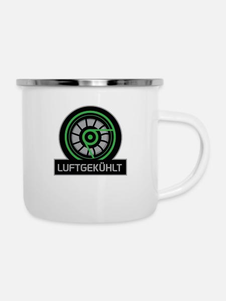 Luftgekühlt - Emaille-Tasse - Weiß