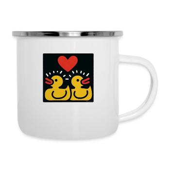 Canards d’amour - Tasse émaillée - blanc - Droite