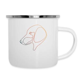 BUNTER DACKEL - Emaille-Tasse - Weiß - Rechts