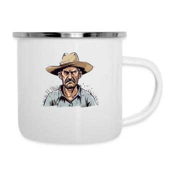 Paysan énervé n°1 - Tasse émaillée - blanc - Droite