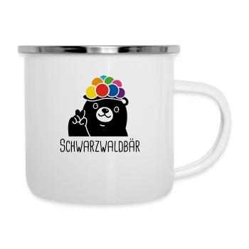 Schwarzwaldbär - Emaille-Tasse - Weiß - Rechts