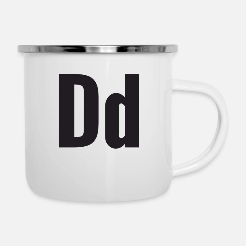Buchstabe D - Emaille-Tasse - Weiß
