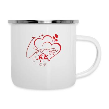 Valentines Day love heart gnomes - Camper Mug - white - Right