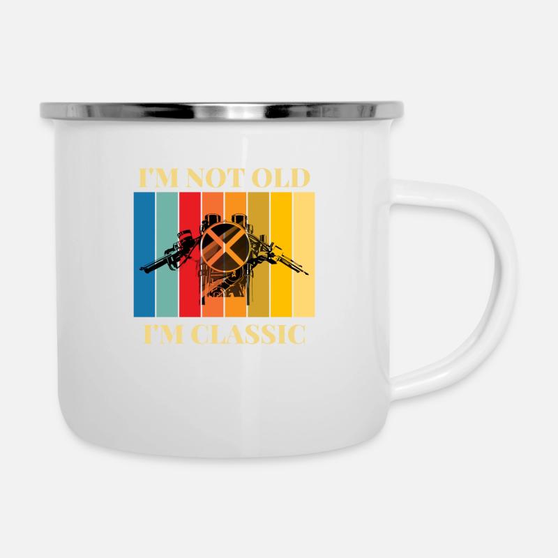 Oldie but goldie - Emaille-Tasse - Weiß