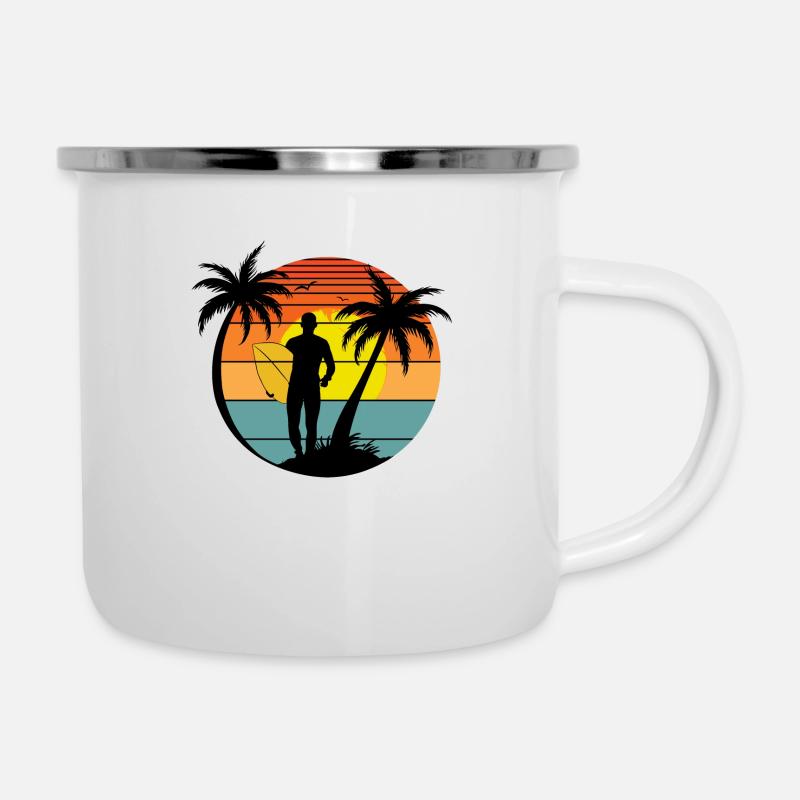 SURF-STIL - Emaille-Tasse - Weiß