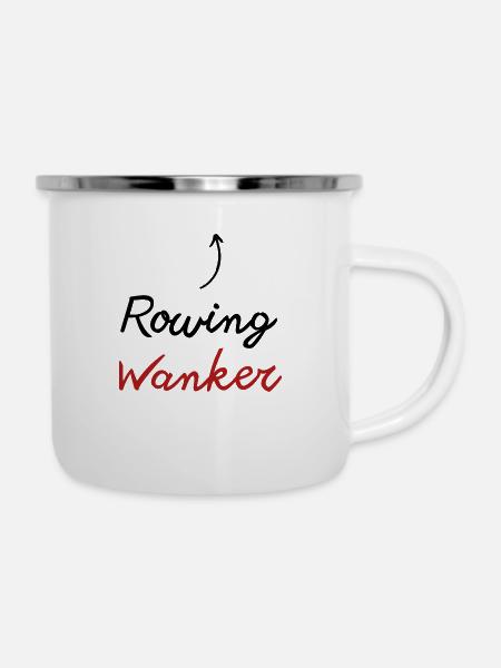Rudern Wichser lustiges Geschenk - Emaille-Tasse - Weiß