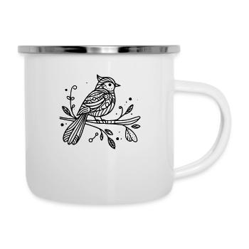 Oiseau - Tasse émaillée - blanc - Droite
