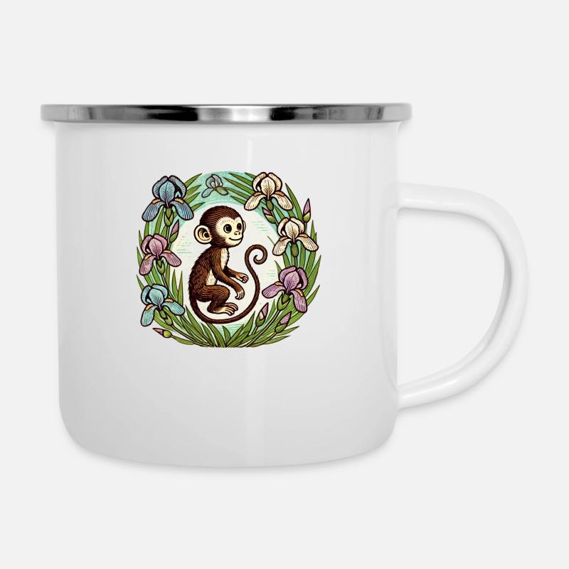Iris Monkey - Camper Mug - white
