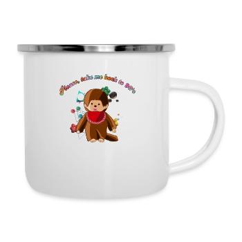 Affenspielzeug aus den 90er Jahren - Emaille-Tasse - Weiß - Rechts